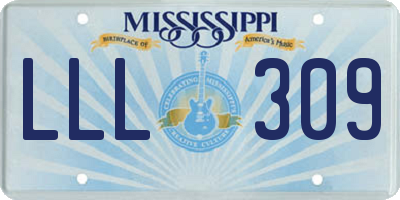 MS license plate LLL309