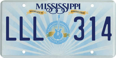MS license plate LLL314