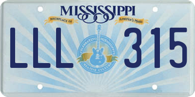 MS license plate LLL315