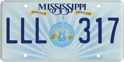 MS license plate LLL317