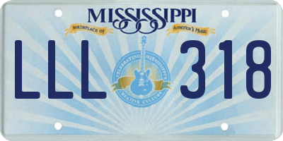 MS license plate LLL318