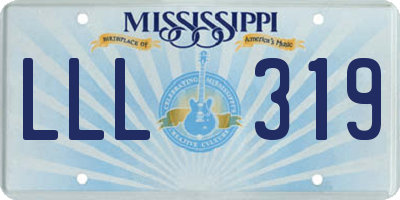 MS license plate LLL319
