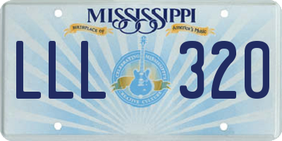 MS license plate LLL320