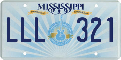 MS license plate LLL321