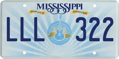 MS license plate LLL322