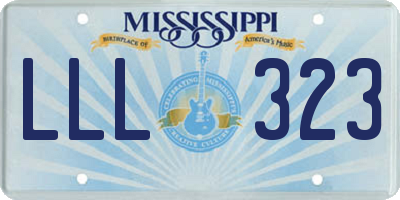 MS license plate LLL323