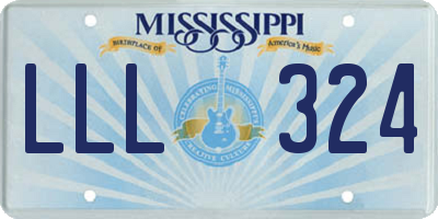 MS license plate LLL324