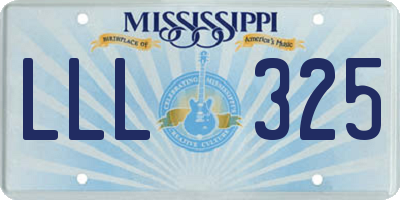 MS license plate LLL325