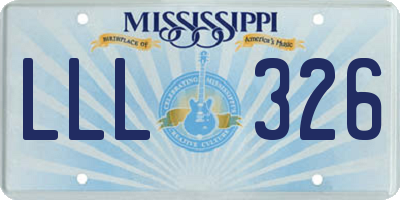 MS license plate LLL326