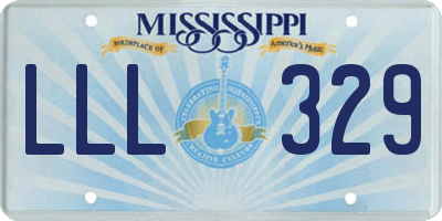 MS license plate LLL329
