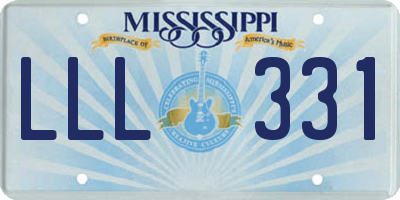MS license plate LLL331