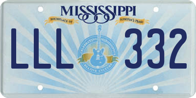 MS license plate LLL332