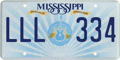 MS license plate LLL334