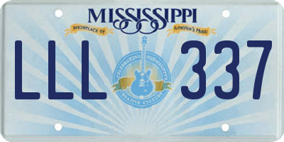 MS license plate LLL337