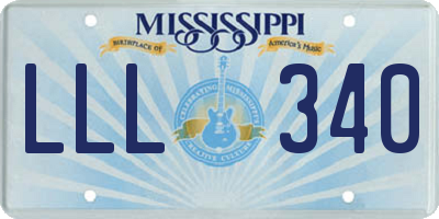 MS license plate LLL340