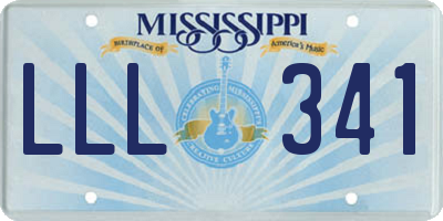 MS license plate LLL341