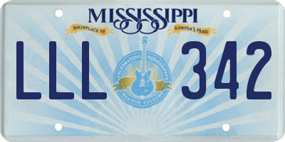 MS license plate LLL342