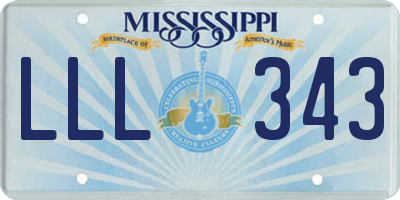 MS license plate LLL343