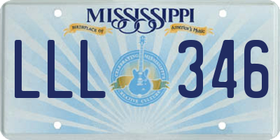 MS license plate LLL346
