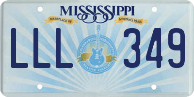 MS license plate LLL349