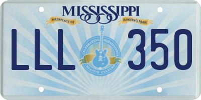 MS license plate LLL350
