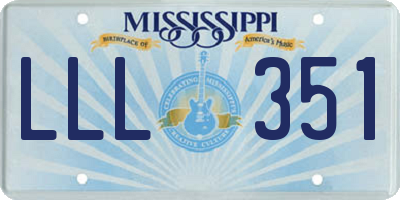 MS license plate LLL351