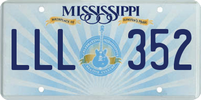 MS license plate LLL352