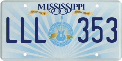 MS license plate LLL353