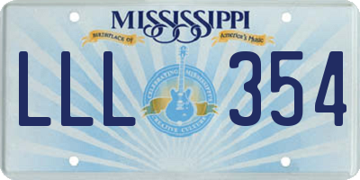 MS license plate LLL354