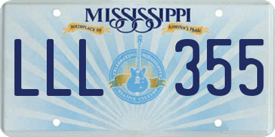 MS license plate LLL355