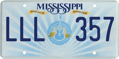 MS license plate LLL357