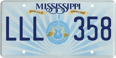 MS license plate LLL358