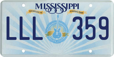 MS license plate LLL359