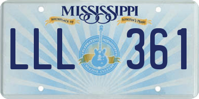 MS license plate LLL361