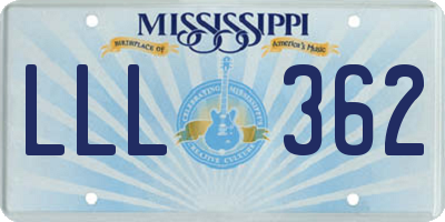 MS license plate LLL362