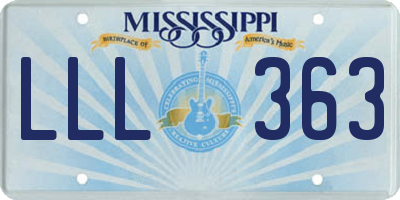 MS license plate LLL363