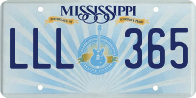 MS license plate LLL365