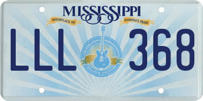 MS license plate LLL368