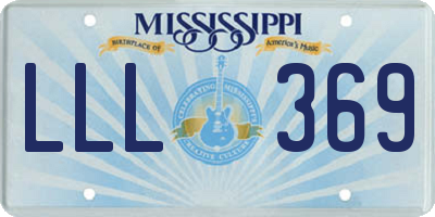 MS license plate LLL369