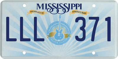 MS license plate LLL371
