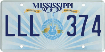 MS license plate LLL374