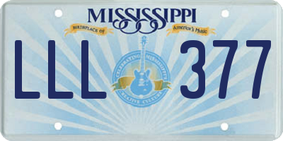 MS license plate LLL377