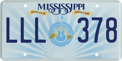 MS license plate LLL378