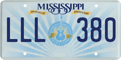 MS license plate LLL380