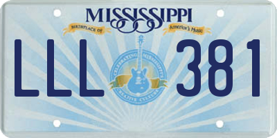 MS license plate LLL381