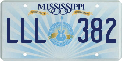 MS license plate LLL382