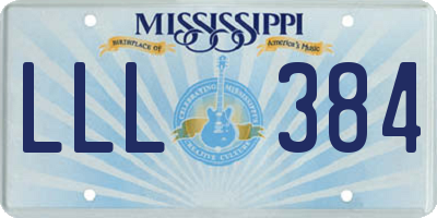 MS license plate LLL384