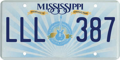 MS license plate LLL387