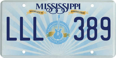 MS license plate LLL389