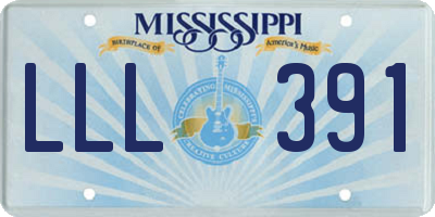 MS license plate LLL391